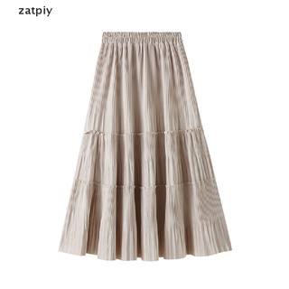 zatpiy mujer vintage largo terciopelo plisado falda otoño señoras cintura alta una línea falda cl (4)