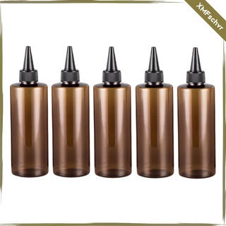 5 piezas de 250 ml de tinte para el cabello vacío aplicadores de maquillaje de pintura acondicionador botellas (5)