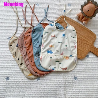[Moonking] Babero sin mangas para bebés con bolsillo para niños, accesorios de alimentación para bebés