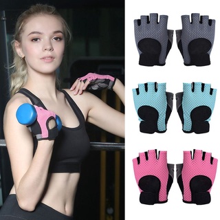 MUSE Women Fitness Half Finger Thin Gloves Breathable Mesh Training Gym Dumbbell Weightlifting Yoga Anti Slip Padded Sports Workout Short Mittens