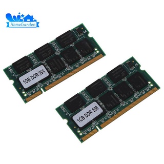 Memoria RAM de 2x 1GB/1G/PC2100 DDR CL DIMM/266MHz/200 pines para Laptop/Notebook