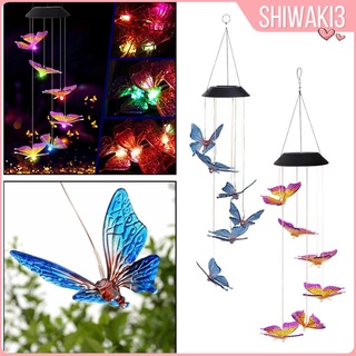 [Shiwaki3] Campanillas de viento al aire libre Solar mariposa viento campanillas de Color Cing LED timbre de viento, ing luces decorativas para patio jardín fiesta en casa