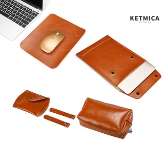 k 5 unids/set sobre diseño portátil de cuero sintético portátil portátil portátil funda de funda para macbook air/pro de 13 pulgadas