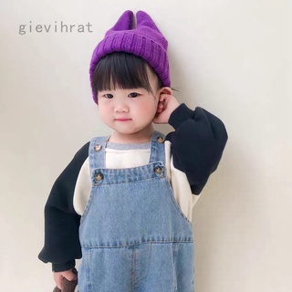 bebé de punto gorra de invierno cálido color sólido sombrero de los niños