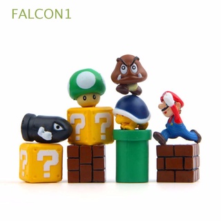 falcon1 10 unids/set figura juguetes niños juguetes super mario bros. figura de acción colección modelo lindo estatua seta adornos hogar anime modelo juguetes