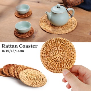 AGNUS Universal Cup Mat Hand-made Placemat Rattan Coaster Teapot Insulation Kitchen Woven Coffee Cup Table Mat Bowl Pad (7)