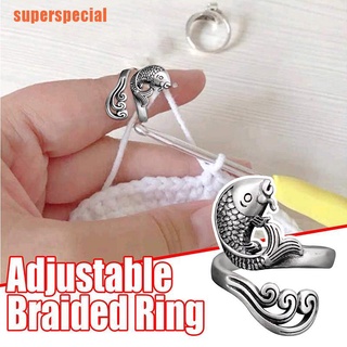 [super]lazo ajustable para tejer Crochet anillo de tejer guías de hilo desgaste Thim