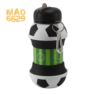 Botella De Agua De Deportes De Fútbol Plegable Botellas De Viaje Con Silicona Para Acampar Senderismo