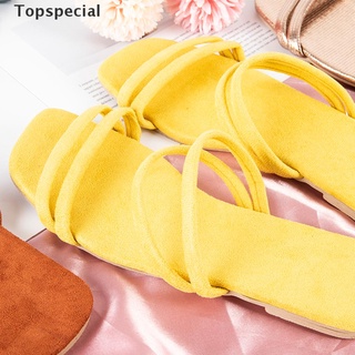 [topspecial] mujer zapatilla cuadrada dedo del pie verano playa diapositivas chanclas casual zapatos planos.