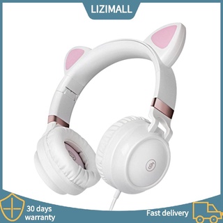 [ZA] Lindos orejas de gato con cable para juegos, orejas de gato, auriculares con cable