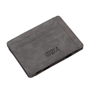 ◐Sx✪Mujer hombres titular de la tarjeta de crédito, minimalista caso de la tarjeta de visita delgada Bifold bolsillo cartera