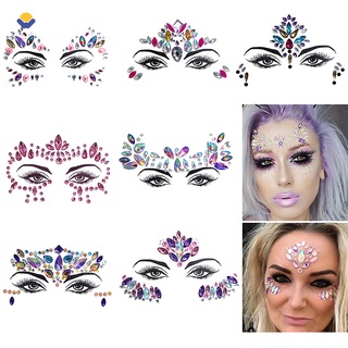 pegatina de tatuaje facial con purpurina temporal, decoración de la cara para halloween, bailarina, disfraces (1)