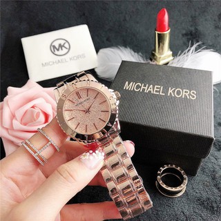 Reloj de pulsera de la marca clásica de la moda de tres agujas MK (MICHAEL KORS) de arena movediza superficie HiMgh calidad reloj de pulsera de acero de la calidad de las mujeres/hombres de 38,4 mm (2)