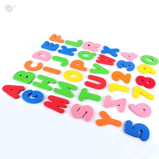 26 letras 10 números espuma flotante juguetes de baño para niños bebés (5)