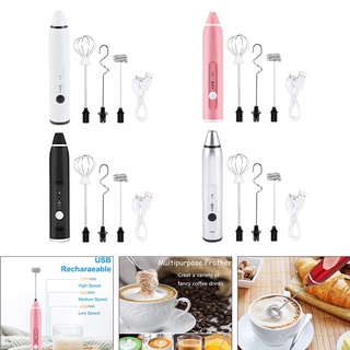 USB Rechargeable Milk Frother Handheld Electric Foam Maker 3 Speed