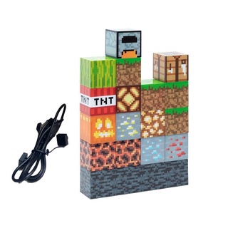 Nuevo producto~Minecraft Paladone Block Building Light DIY juguete mercancía regalo recuerdo skmwk (9)