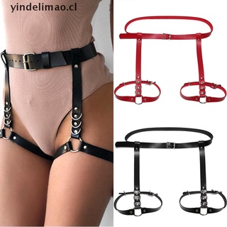 yindelimao: arnés de cuero sexy para mujer, cinturón de cintura, liguero, pierna, muslo, tirantes punk [cl]