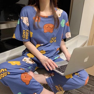 China Station pijamas de las mujeres de manga corta pantalones traje estudiante lindo nueva versión de dibujos animados más el tamaño de servicio a domicilio