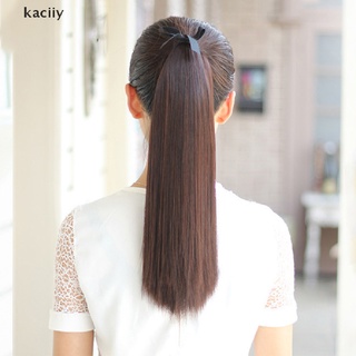kaciiy señora mujeres largo recto rizos cola de caballo cola de caballo extensión de pelo peluca cl (1)