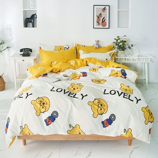 Ins dibujos animados 3 unids/4pcs Winnie the Pooh Snoopy Cadar conjuntos de ropa de cama funda de edredón/sábana plana/Pillowcsae textiles para el hogar