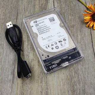2.5" USB 3.0 SATA HDD unidad de disco duro externo caja completa transparente