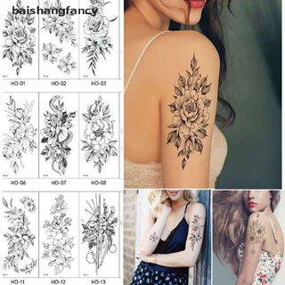Bsfc Realistic Sexy Peony Tattoos Temporary Women Adult Flower Arm Tattoos Sticker Waterproof Fake Floral Bloosom Body Leg Art Tatoos Fancy