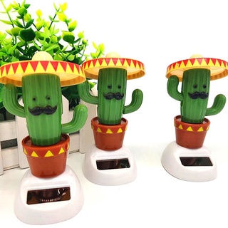 Martin salpicadero coche ornamento alimentado Solar Swinging animado bailar Cactus juguete Solar baile Cactus/Multicolor (9)