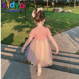Kidya nuevo verano princesa Pettiskirt bebé gradiente arco iris vestido bebé niña