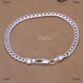 <yuwan> cadena de serpiente de moda chapada de 5 mm de ancho brazalete joyería de moda hombres pulseras