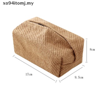 Xotomj - caja de pañuelos Rectangular de lino de algodón Natural para decoración del hogar, almacenamiento para papel.