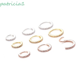 Patricia1 Daith Huggie oro rosa/plata Color cuerpo Piercing 6/8 mm accesorios pendientes de aro anillo de oreja/Multicolor