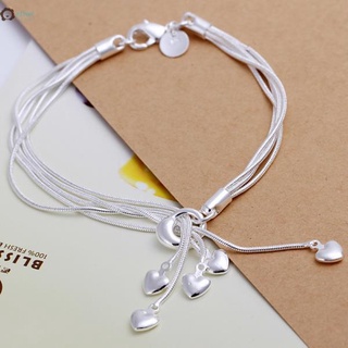 nueva joyería de moda de plata esterlina 925 charm taiji 5 corazón colgante pulsera para mujeres regalo