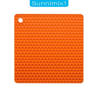 [SUNNIMIX1] Alfombrilla de silicona resistente al calor portavasos antideslizante almohadilla de Trivet para cocinar rojo
