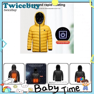 Twicebuy★ chaqueta cálida para niños De 3 colores cálidos con carga Usb