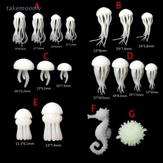 Tak Mini medusas modelado molde de resina océano tema rellenos DIY materiales de relleno