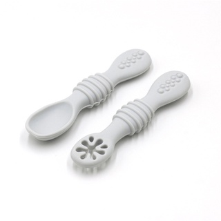 sing 2 pzs cucharas de silicona para bebés/recién nacidos/cucharas de silicona para aprendizaje/utensilios de entrenamiento (6)