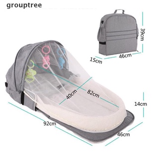grouptree portátil antimosquito plegable cuna de bebé al aire libre cama de viaje transpirable cubierta cl