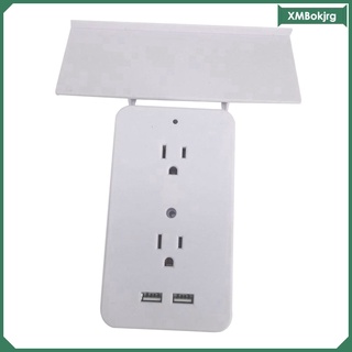 Wall Plug Socket Shelf Surge Protector Wall Outlet 2 USB Charging Ports