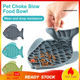 Alimentador para mascotas/perro/gato/baja/forma de pez/alimentador Anti-ahogo/plato de alimentación