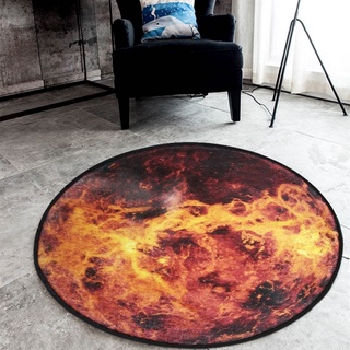 [mars]alfombra Nórdica de gamuza redonda antideslizante para sala de estar y dormitorio