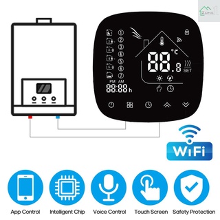 Zona semanal programable pantalla LCD pantalla táctil calentador de agua termostato controlador de temperatura ambiente 5A