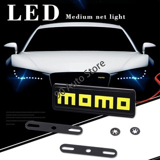 Modificado MOMO Monster Eyes Sparco 3D coche parrilla delantera emblema insignia Auto campana luz LED