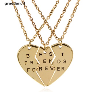 Greedancit Moda 3 Piezas Corazón Roto Colgante Collar Chic Best Friends Forever CL