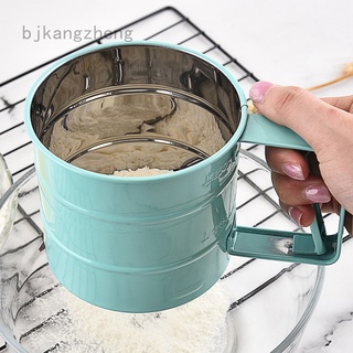 Bjkangzheng tamiz de harina de acero inoxidable de mano tamiz de harina tipo taza semiautomática tamiz de harina filtro de harina herramientas de hornear tamiz de malla de cocina