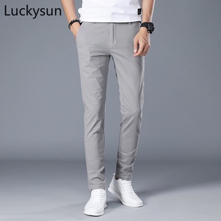 [5 Colores] pantalón Formal de los hombres Casual flaco pantalones largos ligeros y transpirables pantalones de oficina