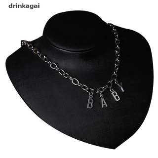 [Drinka] Women Cry Baby Pendant Necklace Set Streetwear Choker Gothic Letter Necklace 471CL (3)