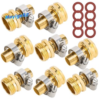 5/8Inch Aluminium Garden Hose Repair Connector with Stainless Steel Clamps,Male and Female Hose Fittings,End Repair