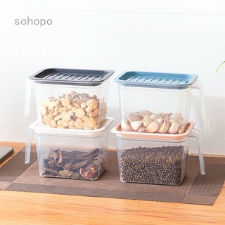 Sohopo - caja de almacenamiento de alimentos para cocina, tapa y mango, almacenamiento de clasificación