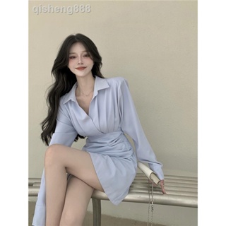 ﹊Dress female design sense niche temperament ladies style short skirt new long-sleeved suit trend in early autumn 2021