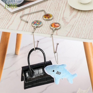 JUNE Fashion Desk Hooks Oil Painting Style Table Hanger Table Bag Hook Travel Portable Metal Crystal Purse Holder